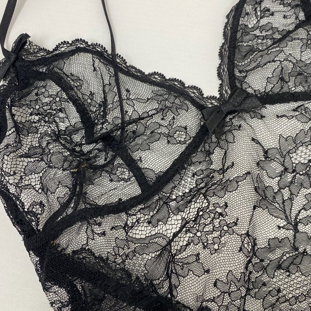 Agent Provocateur Hinda Black Lace Slip UK10 Medium NWT $425 - Picture 7 of 10